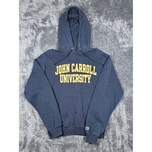 Champion John Carroll University Hoodie Sweatshirt Navy Blue Eco Fleece Size S